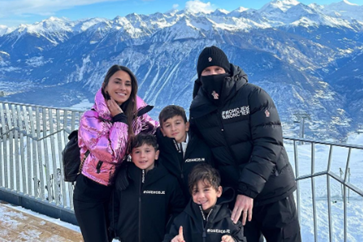 Lionel Messi y su familia decidieron aprovechar el frío clima europeo. 