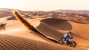 Luciano Benavides en las dunas, donde se siente muy cómodo. 