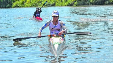 Ceci Collueque volvió a ganar en el K1 damas. (Foto/Néstor Salas)