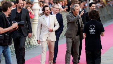 Argentine director Santiago Mitre and actors Peter Lanzani and Ricardo Darin arrive to a screening of the feature film Argentina 1985, at the San Sebastian Film Festival, in San Sebastian, Spain September 18, 2022. REUTERS/Vincent West