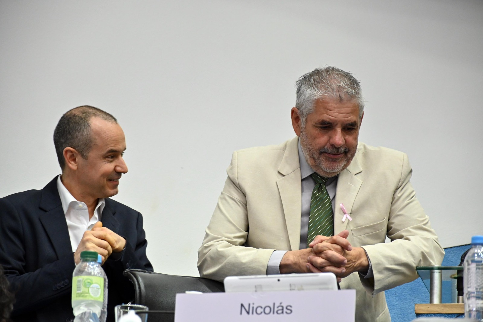 El legislador Luis Albreiu, del Frente Renovador. será candidato a intendente de Regina, con el respaldo de Weretilneck. En la foto, con Nicolás Rochas, que irá en la boleta de JSRN. Foto: Marcelo Ochoa.