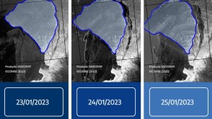 Satélites de Invap registran el viaje del témpano de 60 kilómetros que se desprendió de la Antártida