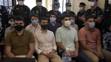 Los ocho rugbiers imputados por el crimen de Fernando Báez Sosa. Foto: José Scalzo/NA
