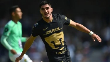 Gustavo Del Prete festeja su golazo frente a León por la Liga MX. 