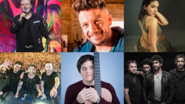 Los Caballeros de la Quema, Angela Leiva, La Konga, Nahuel Pennisi, Miguel Mateos y Damián Cordoba, en la grilla del evento en Zapala. Foto: Gentileza Municipalidad de Zapala