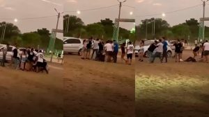Brutal golpiza de un grupo de rugbiers a un joven en un carnaval de Corrientes