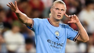 El delantero que llegó desde el Borussia Dortmund está rompiendo récords con el Manchester City. 