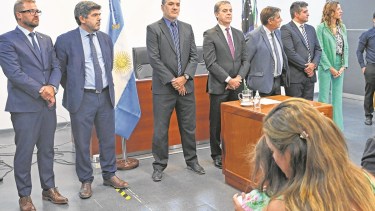 El juez del STJ Ricardo Apcarián encabezó el acto. El procurador Jorge Crespo no asistió (Florencia Salto)