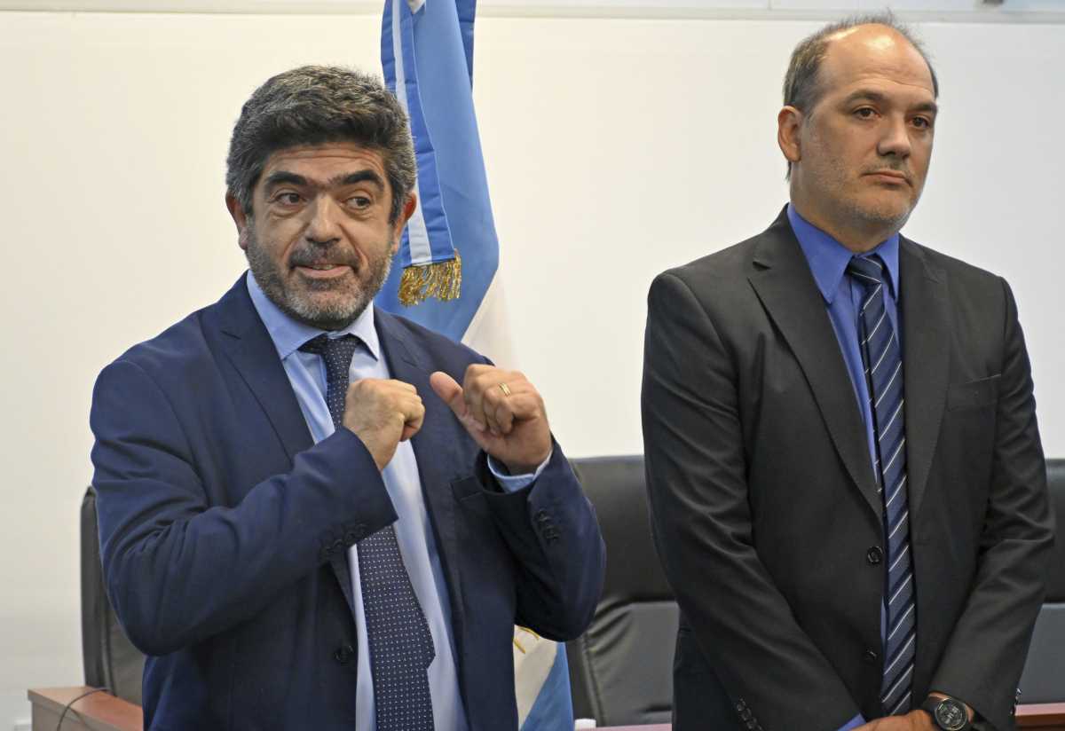 Gustavo Herrera y Santiago Márquez Gauna, los dos fiscales jefes de la Circunscripción con asiento en Cipolletti. (Archivo: Florencia Salto) 