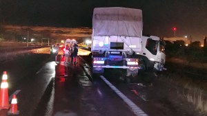 Por la lluvia un camionero se despistó en la Ruta 22 en Regina y terminó hospitalizado