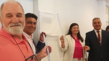 Cancela, Ronda, Merlo y Busamia, en la inauguración del Gabinete. (Gentileza)