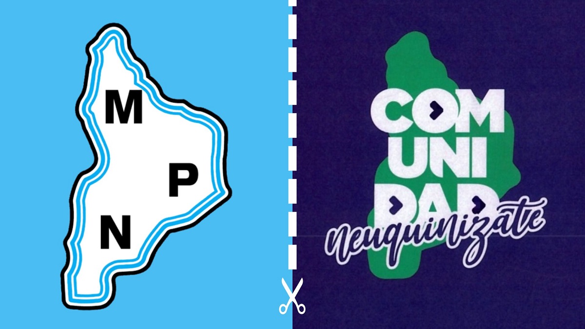 Los logos en disputa entre el MPN y Comunidad.