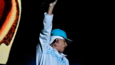 Trueno durante su show en la primera noche de la Fiesta de la Confluencia. Foto: Matias Subat