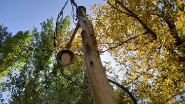 El robo de cables afectó el sistema de alumbrado público en el balneario municipal. (Foto Néstor Salas)