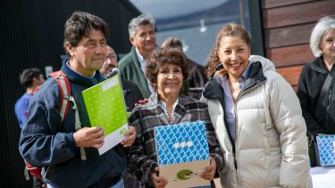 El acto de entrega de 41 viviendas destinadas a afiliados de ATE y la Cooperativa Ruca Hue. Foto: gentileza