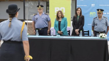 Carreras partició hoy del acto en la Escuela de Cadetes ubicada en la capital rionegrina. Foto Gentileza: Prensa de Río Negro.