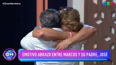 Marcos y un reencuentro emotivo con su papá en Gran Hermano. Hubo un poema, y un saludo de su hermano y su mamá. Foto: Captura Telefé