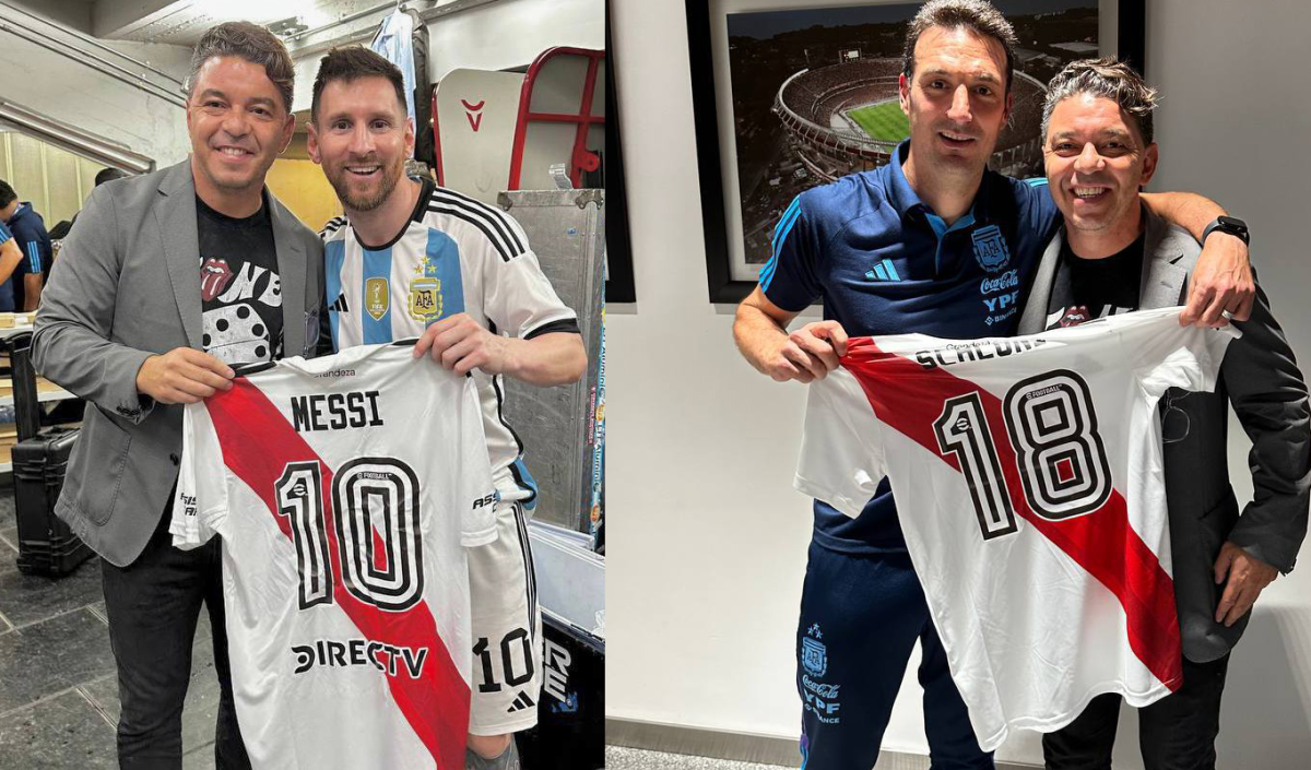 Gallardo estuvo con Scaloni y Messi.