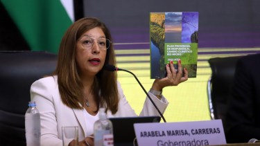 Carreras realizó el anuncio durante el discurso en la Legislatura. Foto: Marcelo Ochoa.