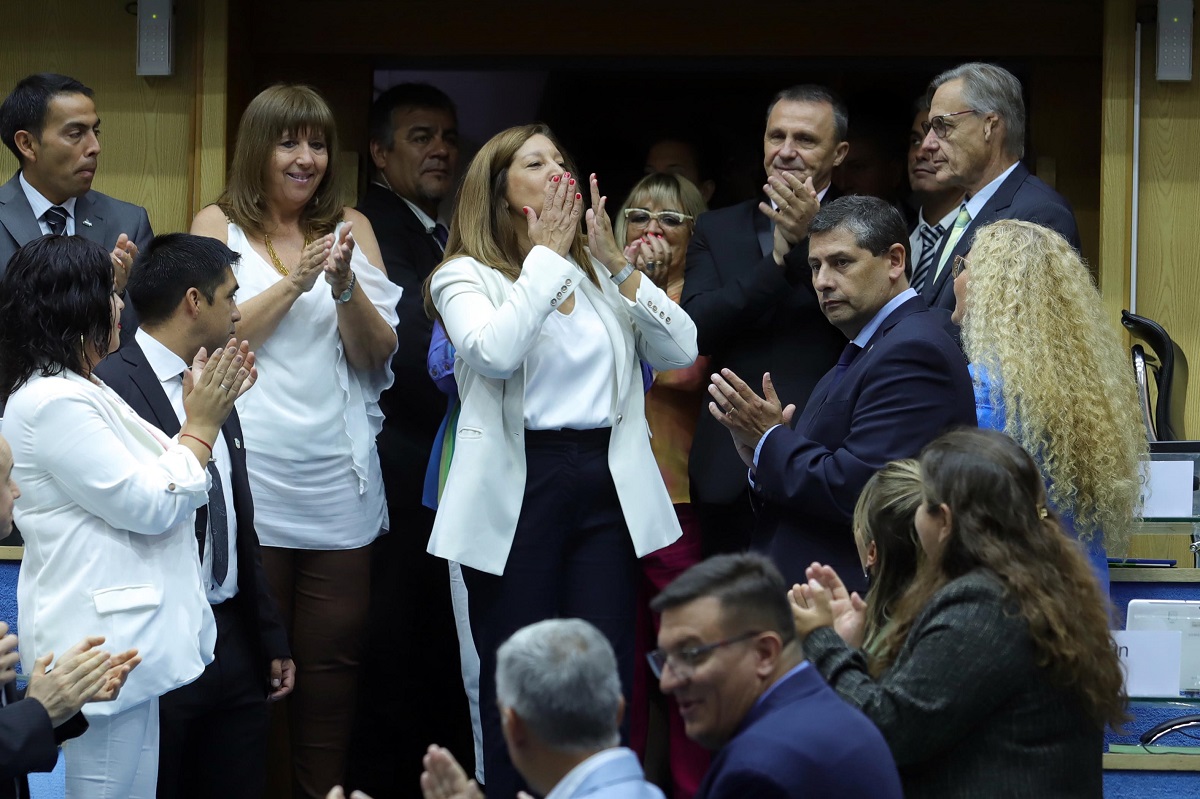 La gobernadora Arabela Carreras, en su último discurso ante la Legislatura de Río Negro. Foto: Marcelo Ochoa