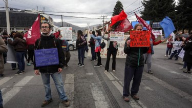 La movilización se llevó a cabo en la esquina de Onelli y 25 de Mayo. Foto: gentileza