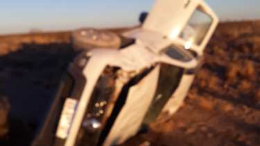 Vuelco en la Ruta Provincial 6. Dos personas fueron trasladadas el hospital Francisco López Lima. Foto: Gentileza
