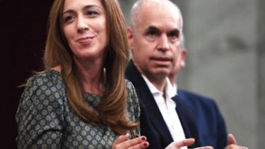 María Eugenia VIdal y Horacio Rodríguez Larreta expusieron en el Foro Llao Llao. Foto archivo. 