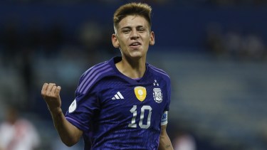 Echeverri, figura de la Selección Argentina en el Sudamericano Sub 17. Foto Archivo.