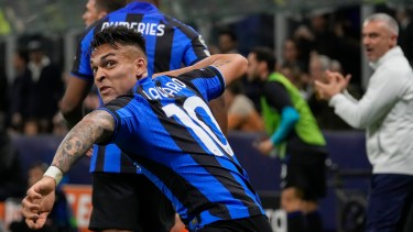 Lautaro Martinez volvió a convertir por Champions. (AP Photo/Luca Bruno)