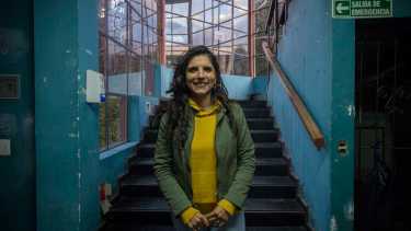 La precandidata presidencial por el Frente de Izquierda-Unidad Celeste Fierro criticó el acuerdo entre Weretilneck y dirigentes del PJ y de la UCR. (foto Marcelo Martínez)