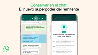 La aplicación ahora permite guardar los menajes temporales, teniendo la aprobación del emisor.
