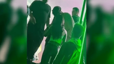 Rusherking junto a Tatiana Luna, Miss Uruguay. 