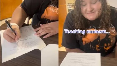 La insólita escena generó indignación entre los usuarios. Foto: Gentileza. 