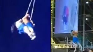 Video: trapecista china murió al caer desde 9 metros de  altura en un show, su esposo no pudo atraparla