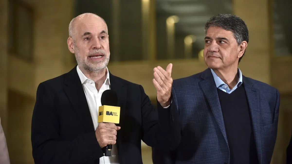 Horacio Rodríguez Larreta con Jorge Macri, uno de los precandidatos del PRO. 