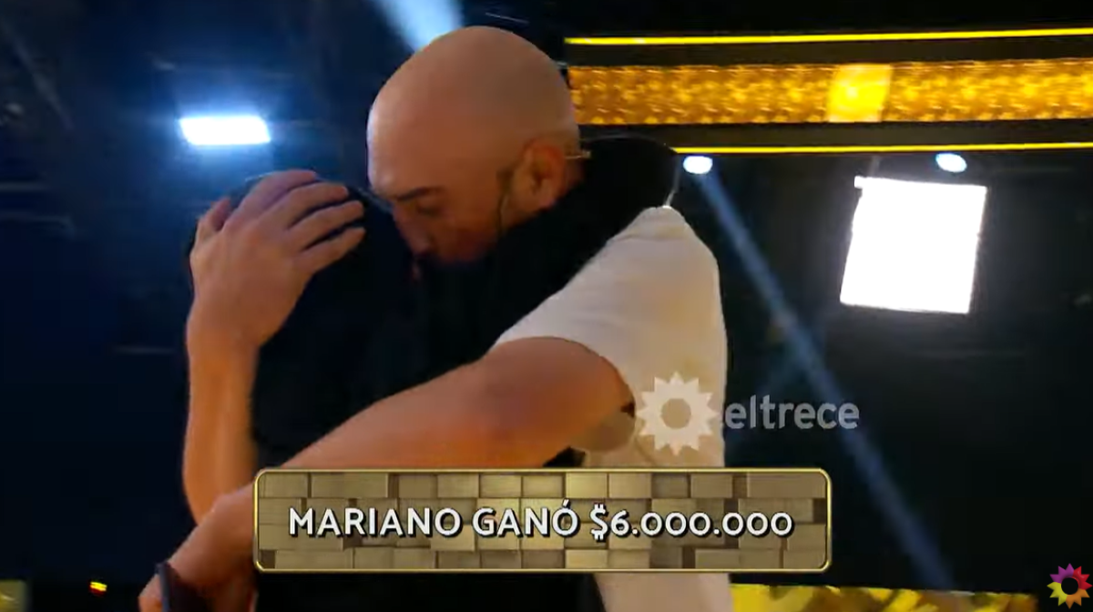 Mariano, que emocionó a Pampita, volvió a ganar en Los 8 escalones. Foto. Captura El Trece TV
