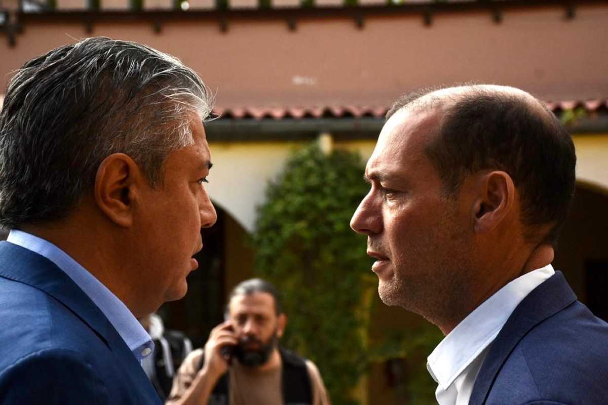 Rolando Figueroa y Omar Gutiérrez tuvieron reunión oficial en la Casa de Gobierno. (Foto Matías Subat)