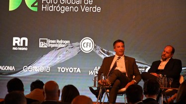 Sebastián Delgui, referente de Fortescue habló en el Foro Global de Hidrógeno verde. Foto: Chino Leiva