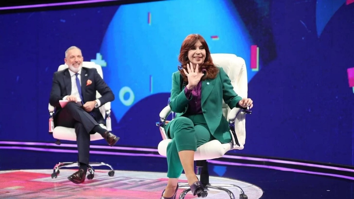 Cristina Kirchner estuvo anoche en Duro de Domar, el programa que conduce Pablo Duggan en C5N.-
