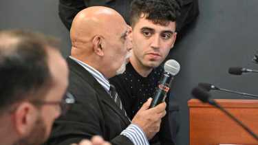 Los acusadores: miembros de la fiscalía y la querella en la segunda jornada del juicio por Facundo Castillo (Florencia Salto).
