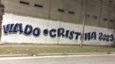 Las pintadas posicionan a "Wado" de Pedro como el candidato del oficialismo. 