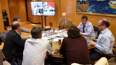 Luego del elevado dato inflacionario de abril, el equipo económico se reunió en el Palacio de Hacienda. Foto: Infobae. 