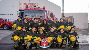 Será la última prueba que realizarán para unirse al cuerpo de bomberos. Foto: gentileza. 