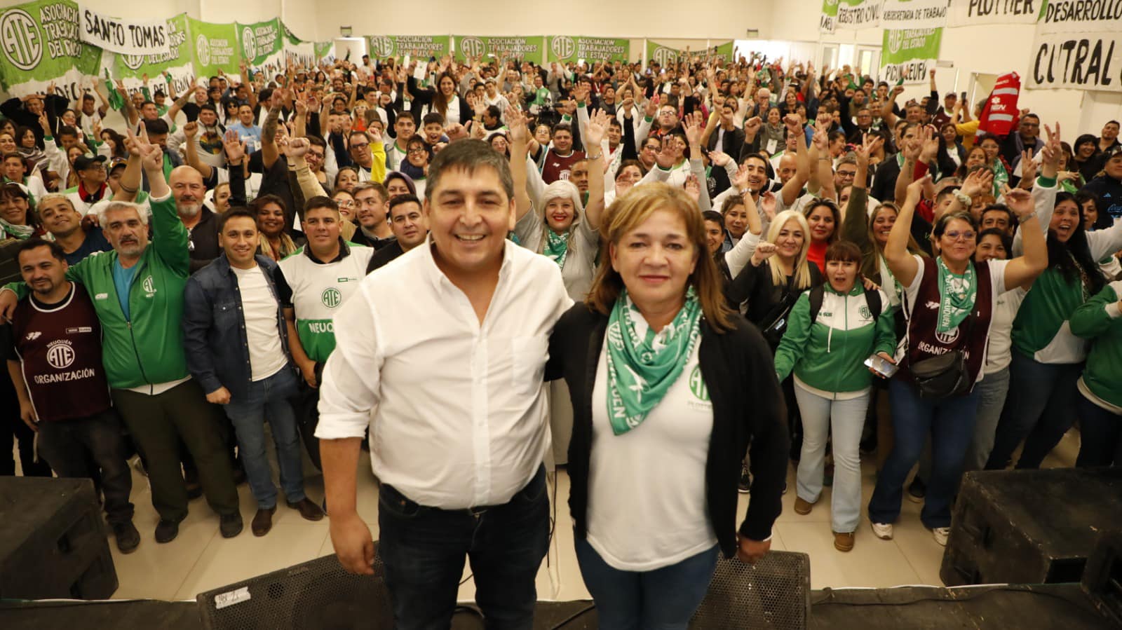 Pilar Sagredo era la compañera de fórmula de Carlos Quintriqueo por la lista Blanca y Verde para la conducción de ATE (foto facebook)