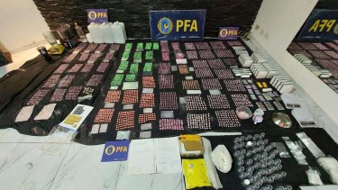 Las pastillas encontradas  en el allanamiento de la Policía Federal. 