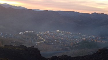 Una humareda cubrió el pueblo de Andacollo. Foto: Captura. 