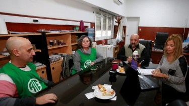 Dirigentes de ATE se reunieron con el titular de la obra social. Foto: gentileza.