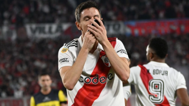 Tras el gol de Borja, Nacho Fernández hizo el gol del triunfo de River ante Platense y hubo una historia detrás de su festejo. Foto Captura.
