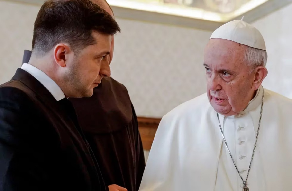 Volodomir Zelenski ya visitó al Papa en 2020. Foto archivo. 
