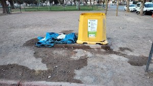Vandalismo: destrozaron un punto limpio en una plaza de Cipolletti